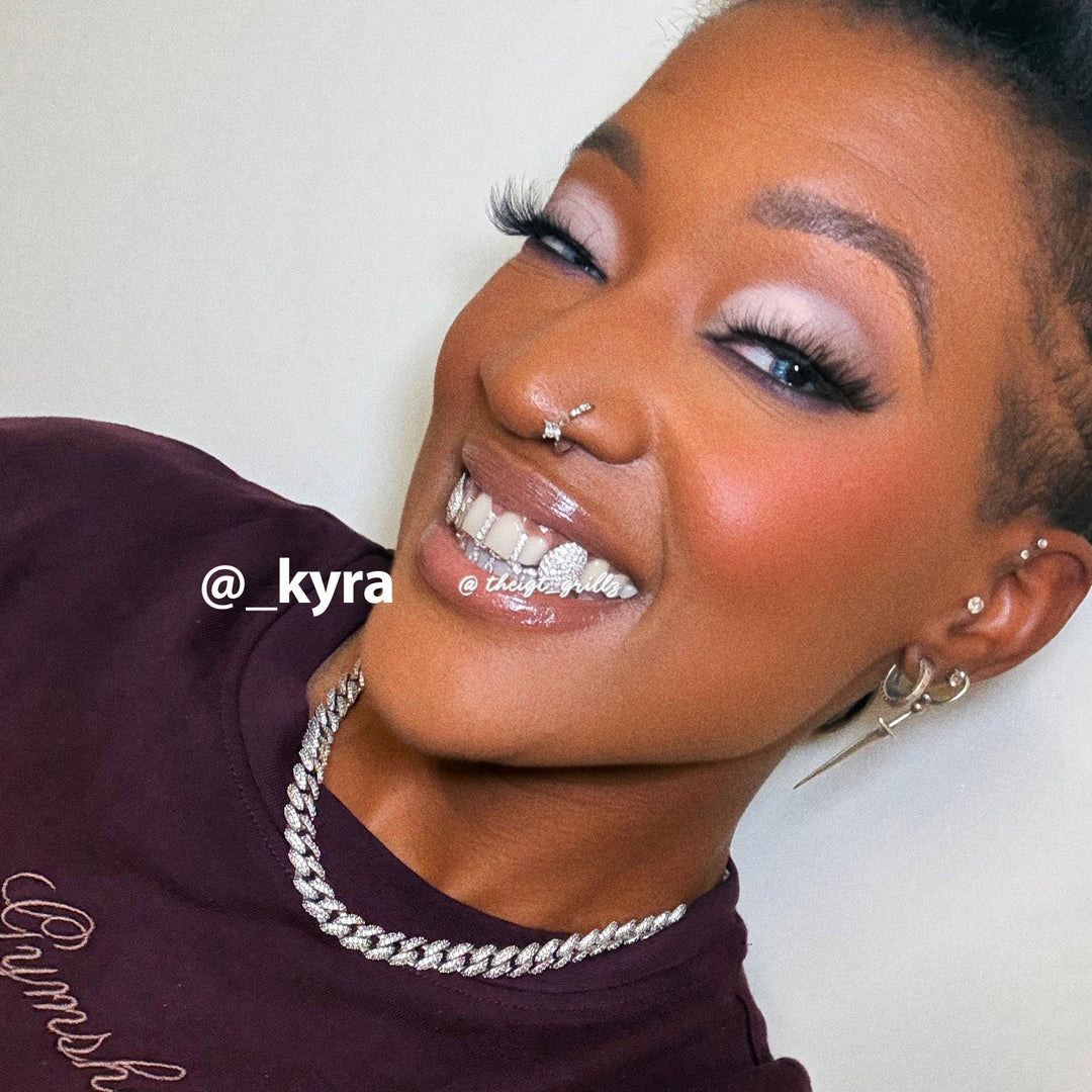 Vampire Fangs W Marquise Cut Bar Grilz