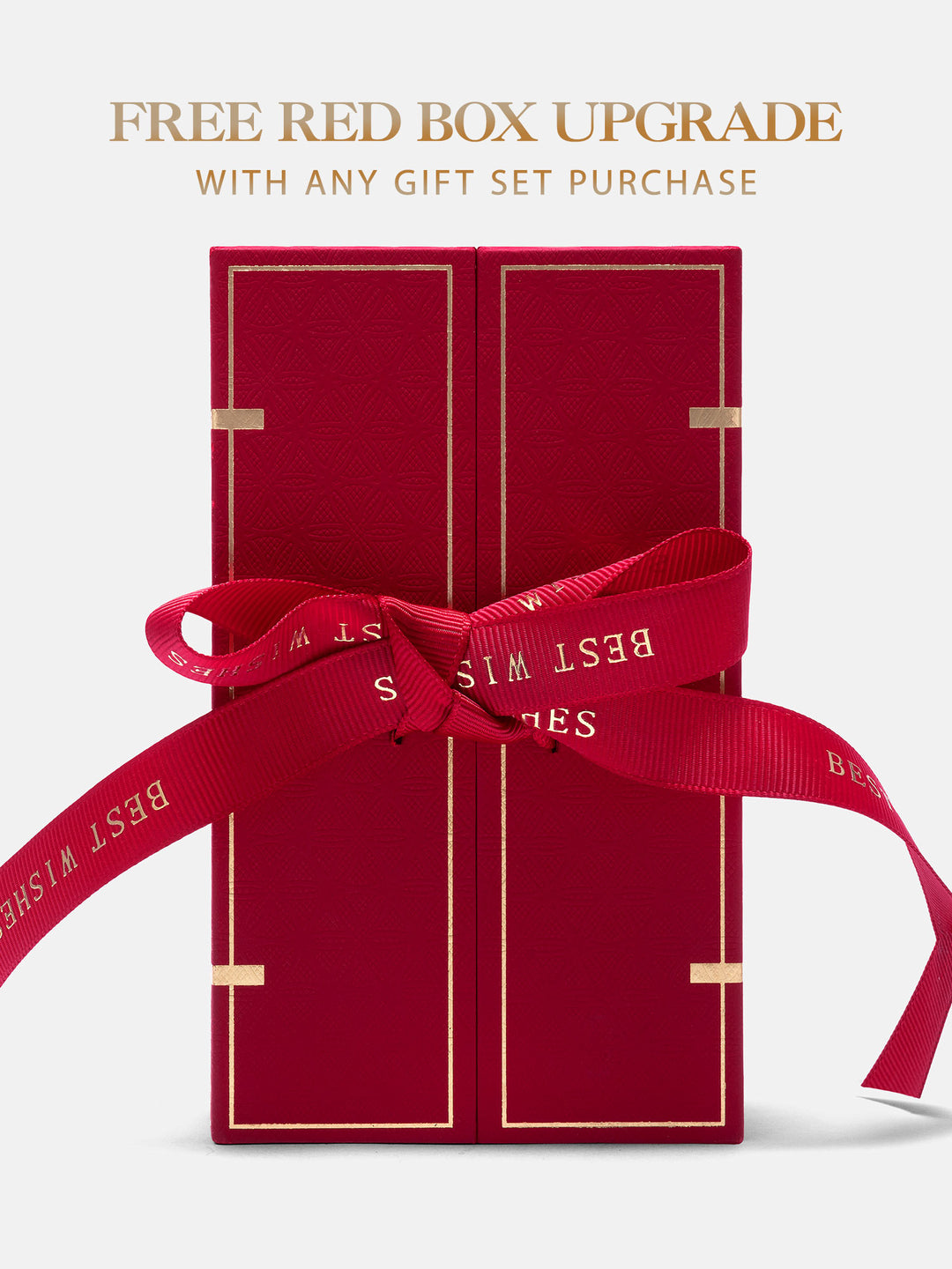 White Heart Moissanite Jewelry Trio & Red Ribbon Box (4-Piece Set)