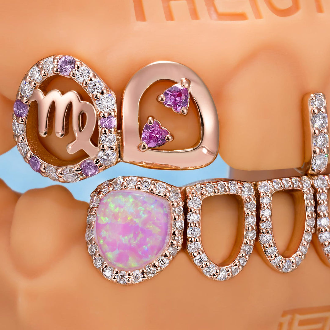Moissanite & Opal Virgo Kitty Dream Grillz