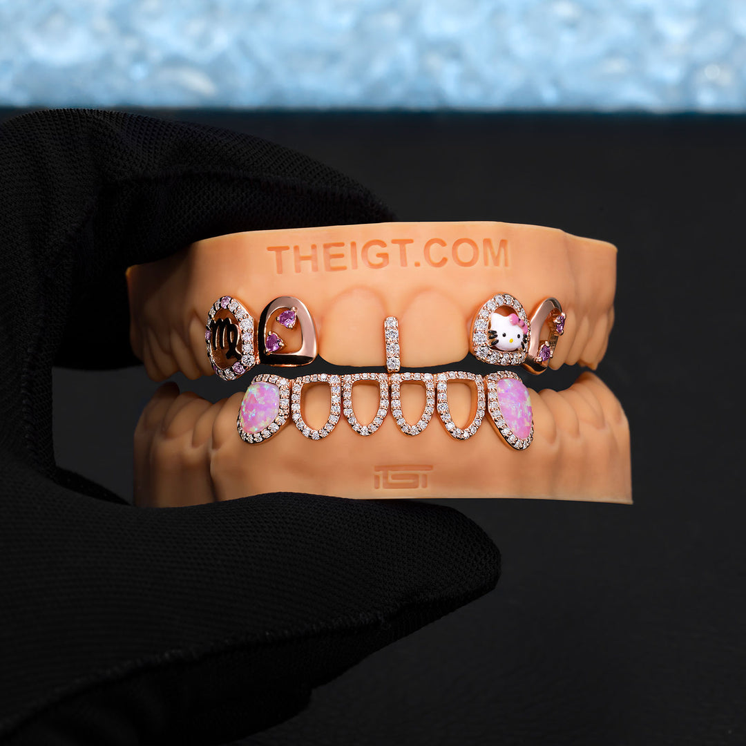 Moissanite & Opal Virgo Kitty Dream Grillz
