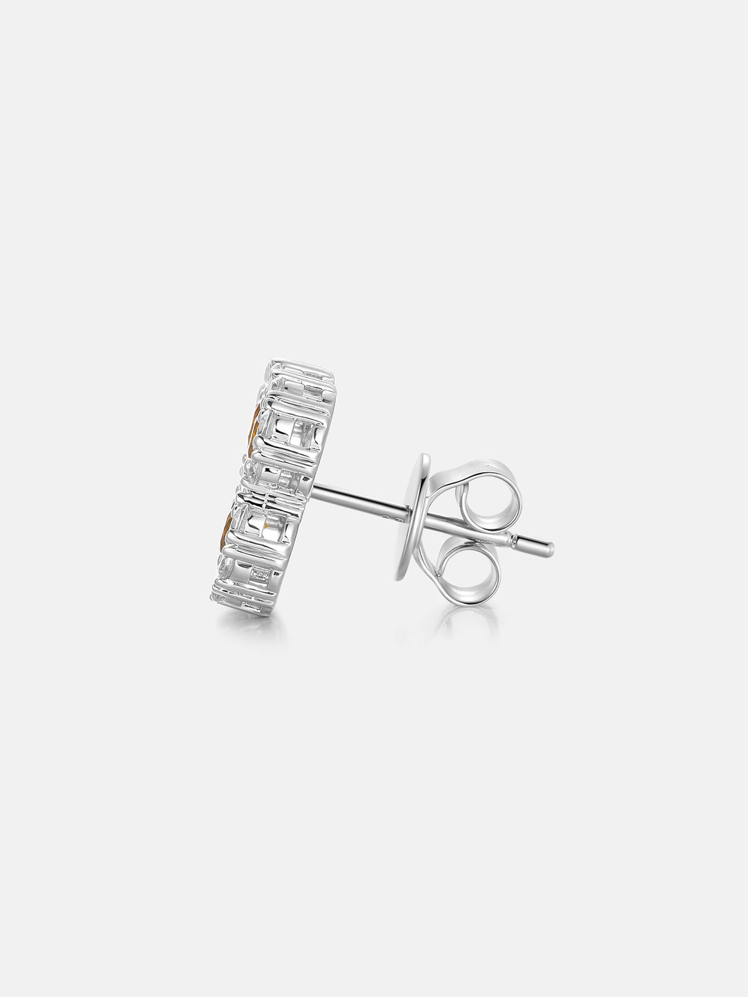 Yellow Gem Clover Moissanite Halo Stud Earrings