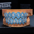 Pave Setting Number Diamond Grillz Blue Topaz
