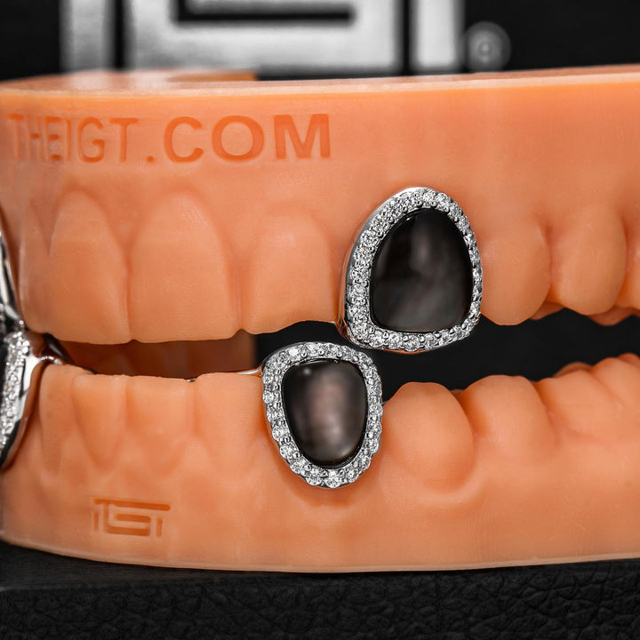 Iced And Black Shell Cap Grillz