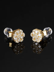 Solid Gold Moissanite Cluster Hexagon Earrings