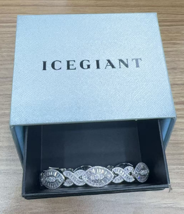 ICEGIANT S925 12MM Baguette Moissanite Evil Eye Infinity Link Bracelet