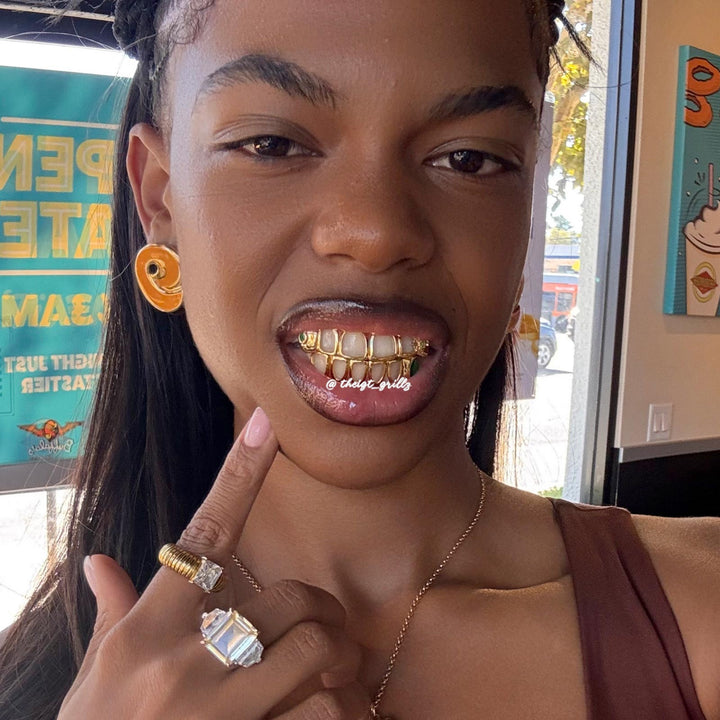 lris Cross Open Face Grillz