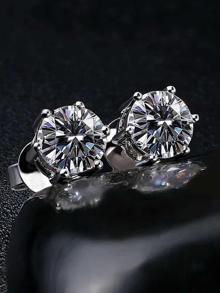 14K Solid Round Cut Earring
