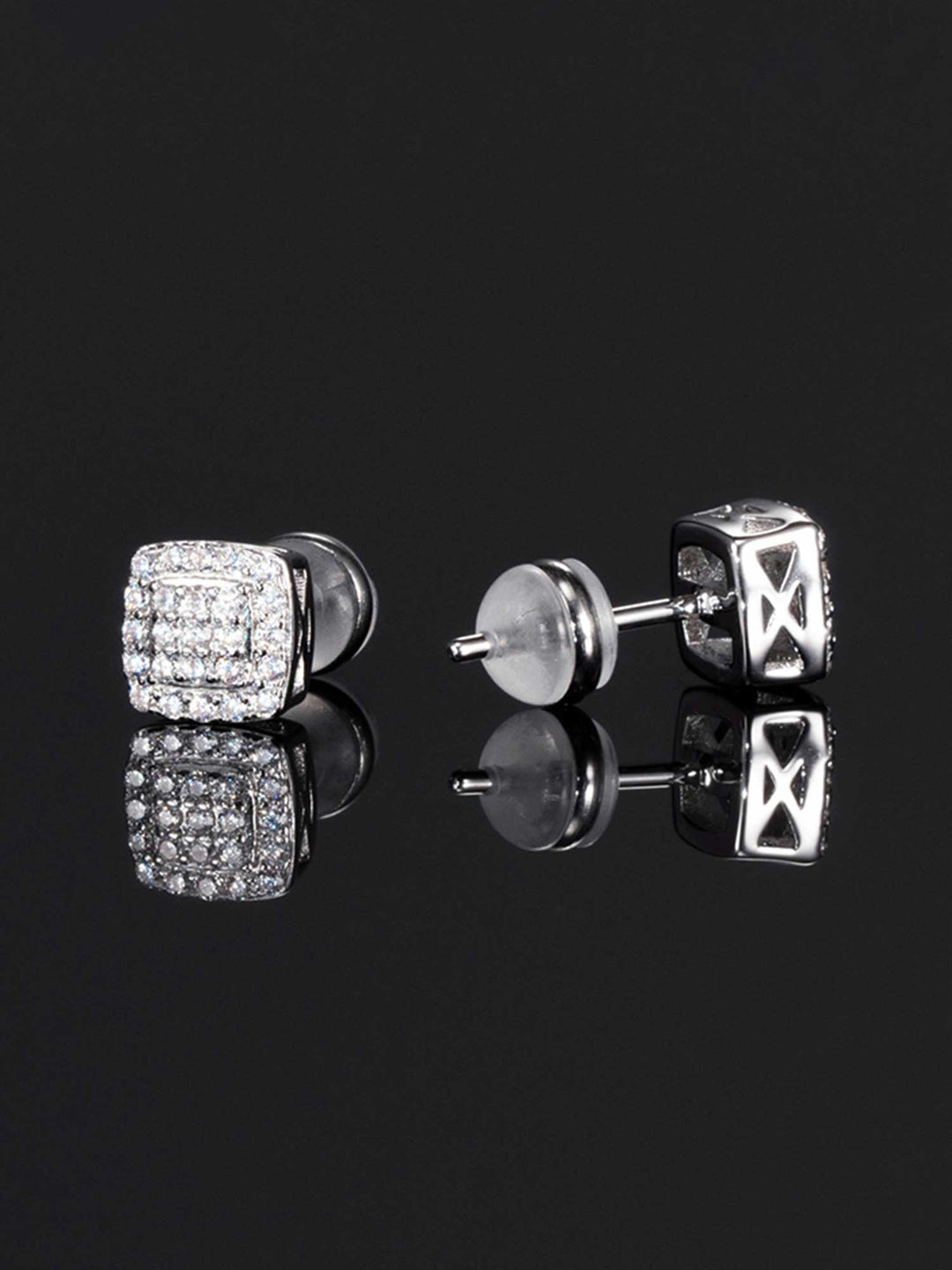 925 Sterling Silver 2 Layer Cushion Earrings
