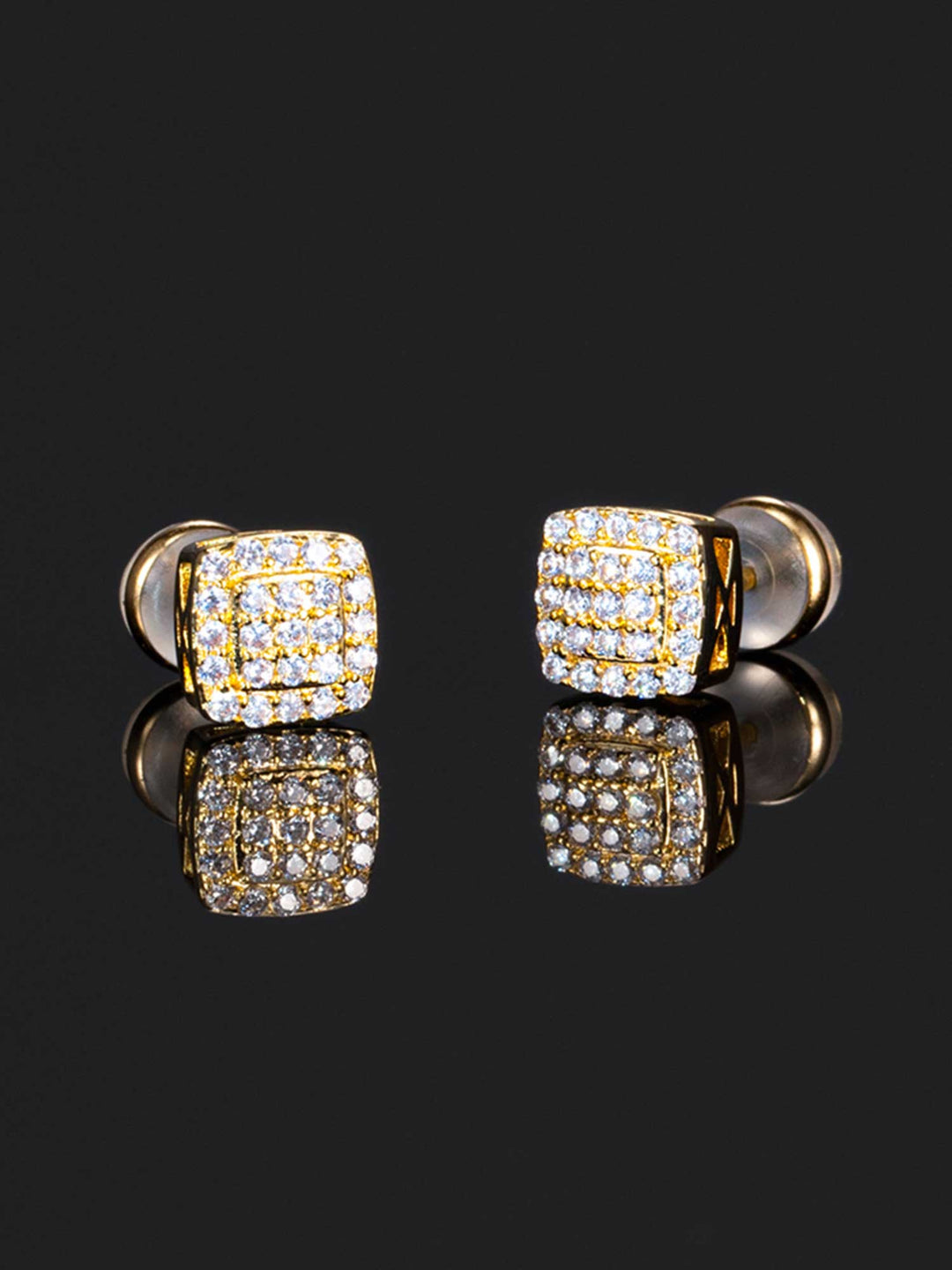 925 Sterling Silver 2 Layer Cushion Earrings