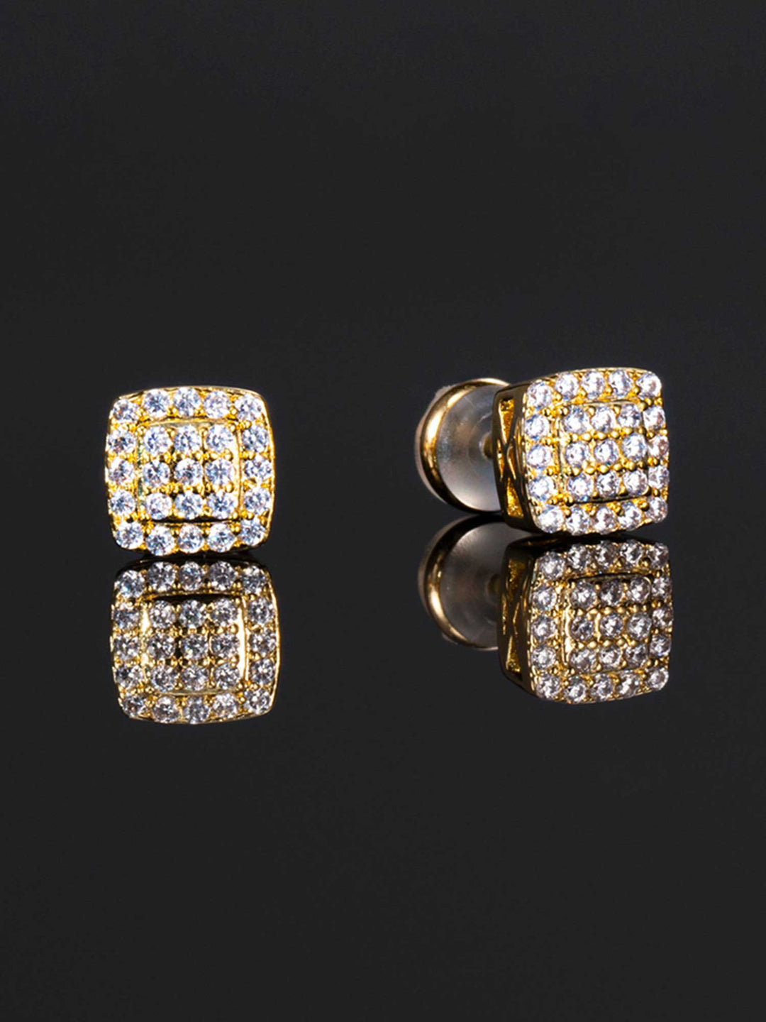 925 Sterling Silver 2 Layer Cushion Earrings