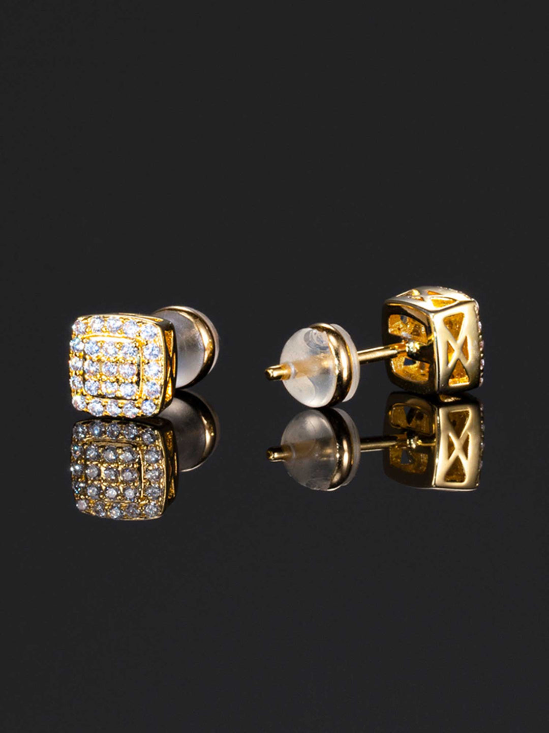 925 Sterling Silver 2 Layer Cushion Earrings
