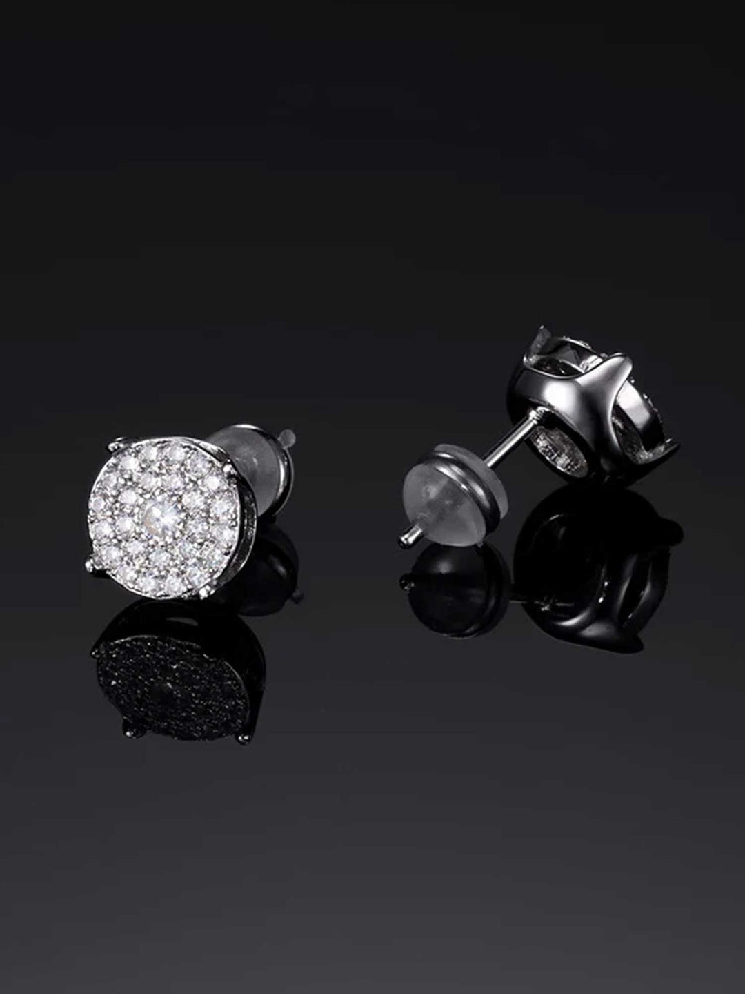 925 Sterling Silver Cluster Round Earrings