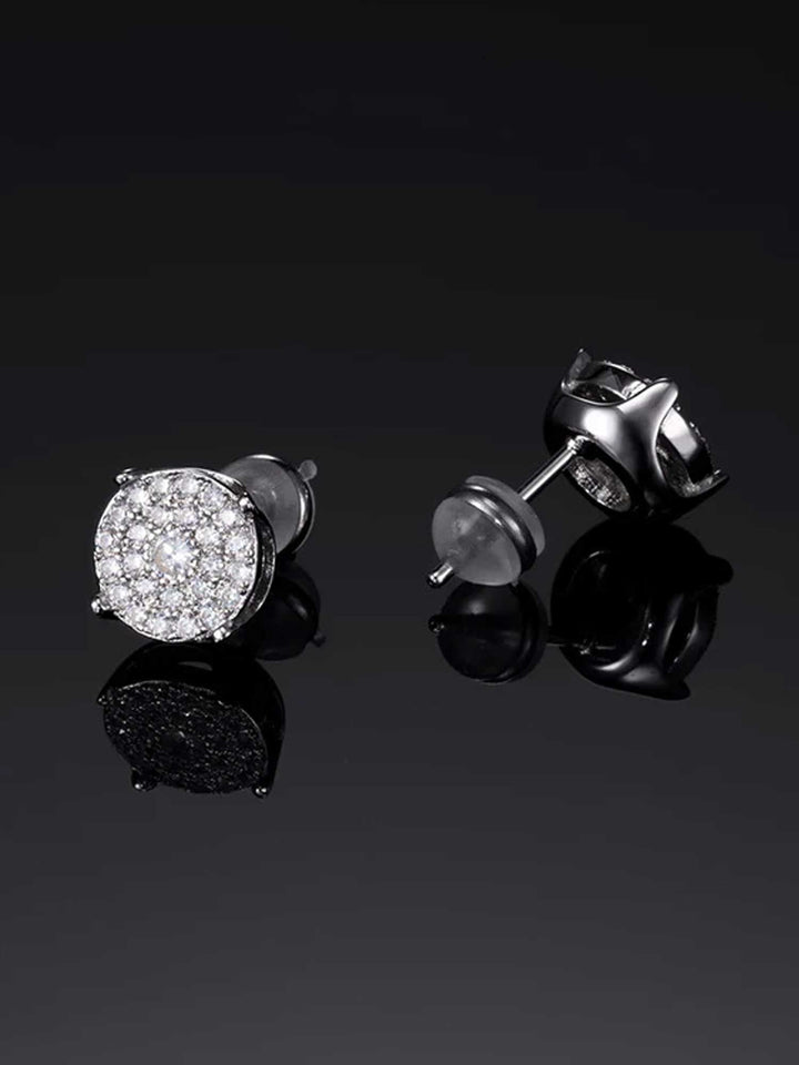 925 Sterling Silver Cluster Round Earrings