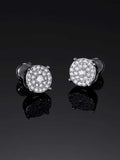 925 Sterling Silver Cluster Round Earrings