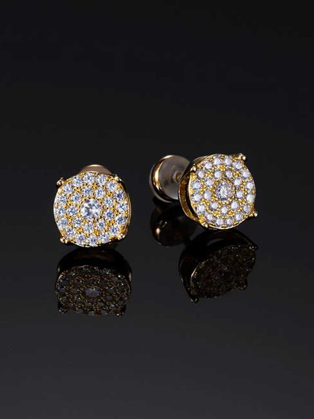 925 Sterling Silver Cluster Round Earrings