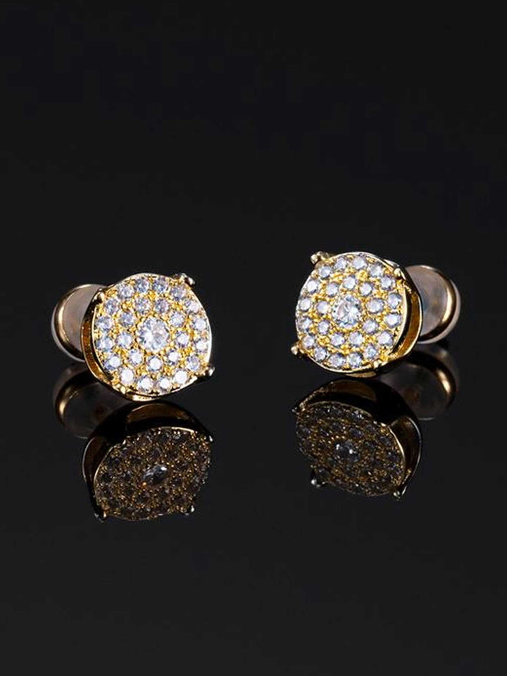 925 Sterling Silver Cluster Round Earrings