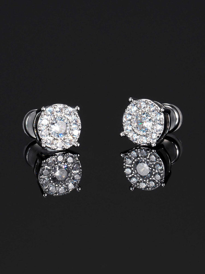 925 Sterling Silver Cluster Solitaire Earrings