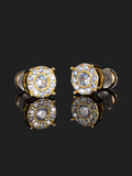 925 Sterling Silver Cluster Solitaire Earrings