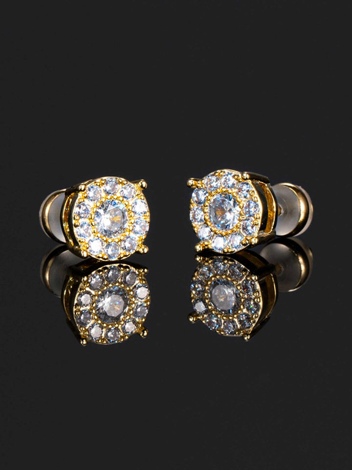 925 Sterling Silver Cluster Solitaire Earrings