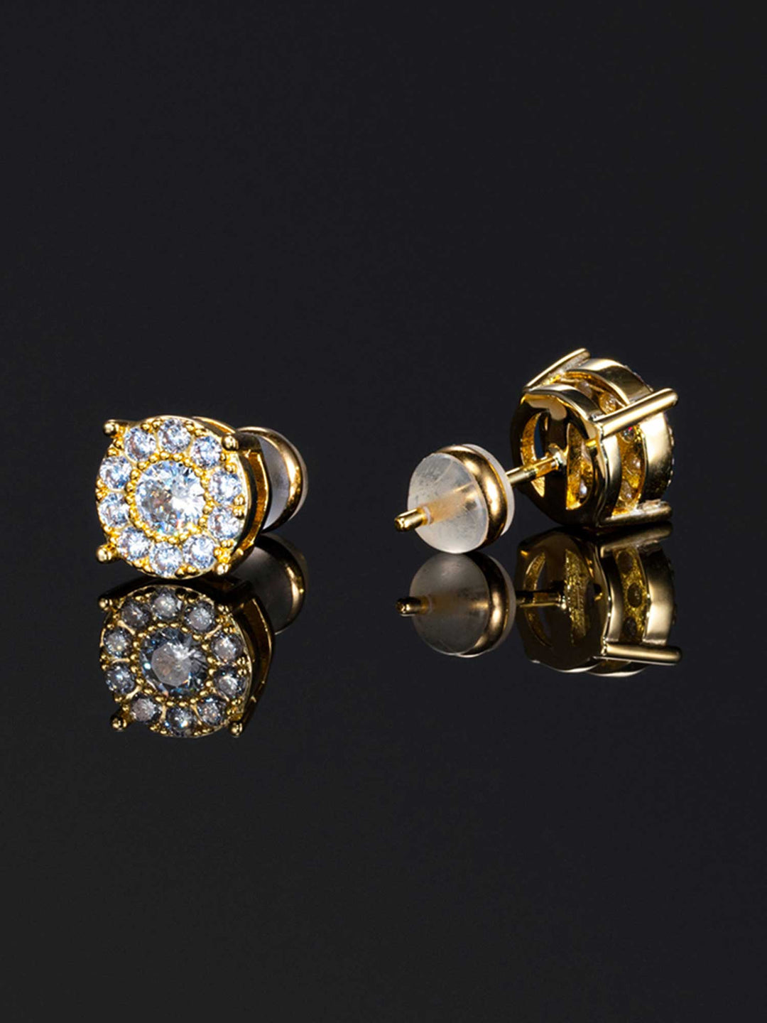 925 Sterling Silver Cluster Solitaire Earrings
