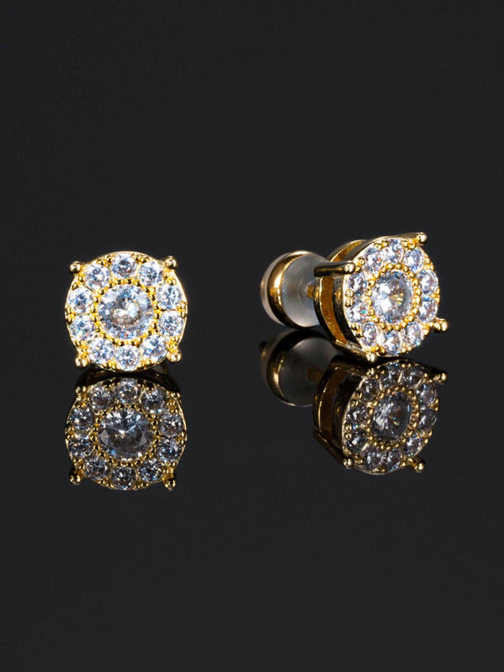 925 Sterling Silver Cluster Solitaire Earrings