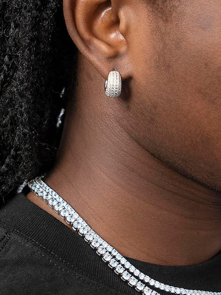 Full Paved Huggies Earrings