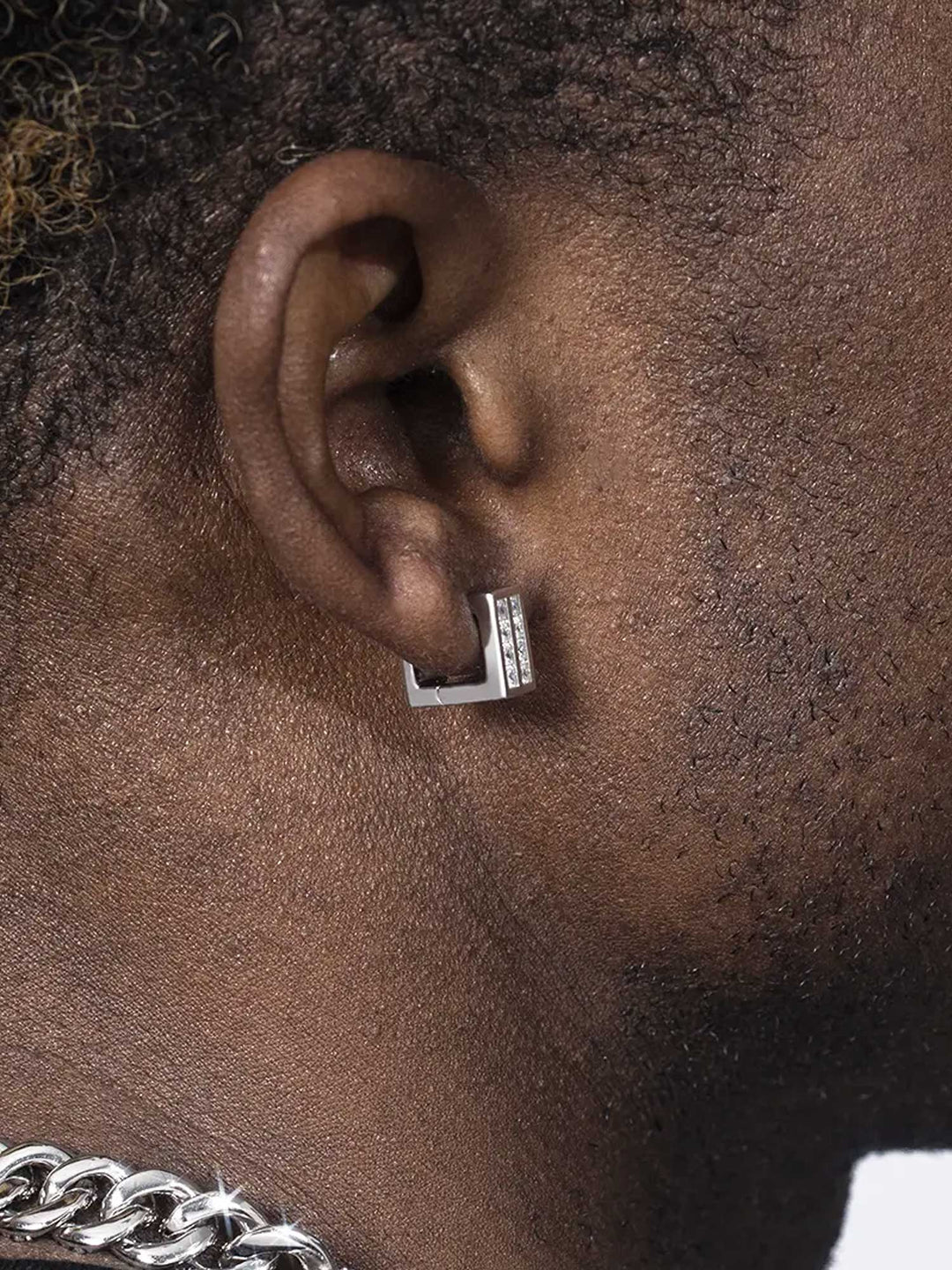 S925 Rectangular Princess Cut Earrings