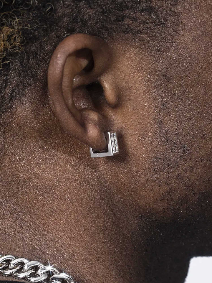 S925 Rectangular Princess Cut Earrings