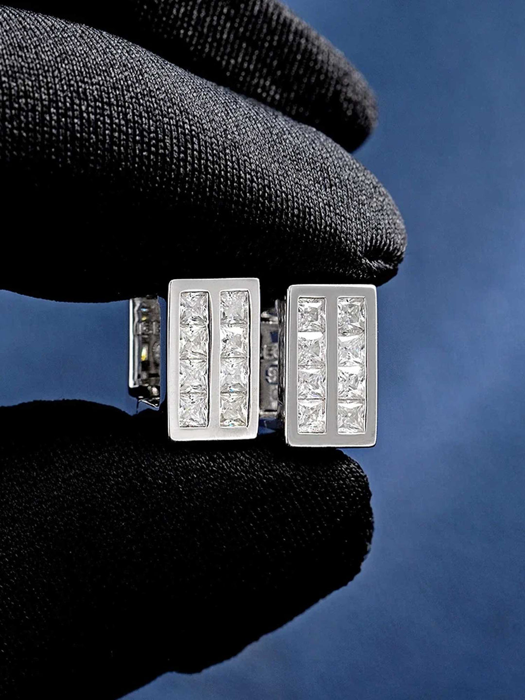 S925 Rectangular Princess Cut Earrings