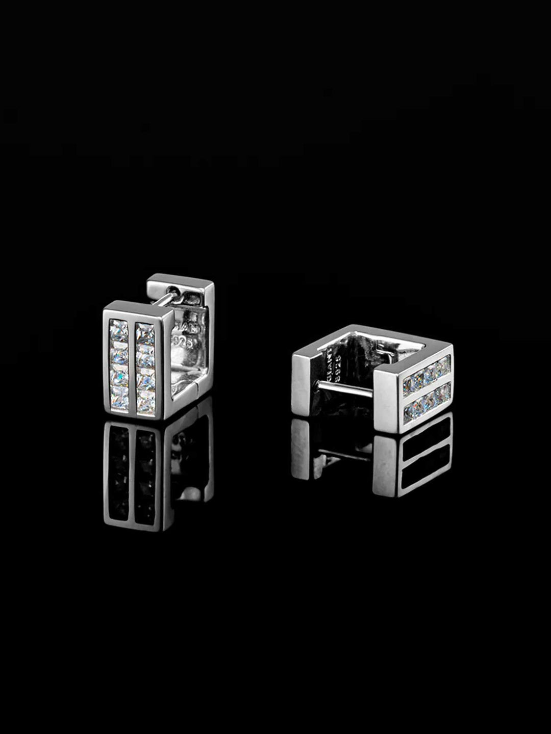 S925 Rectangular Princess Cut Earrings