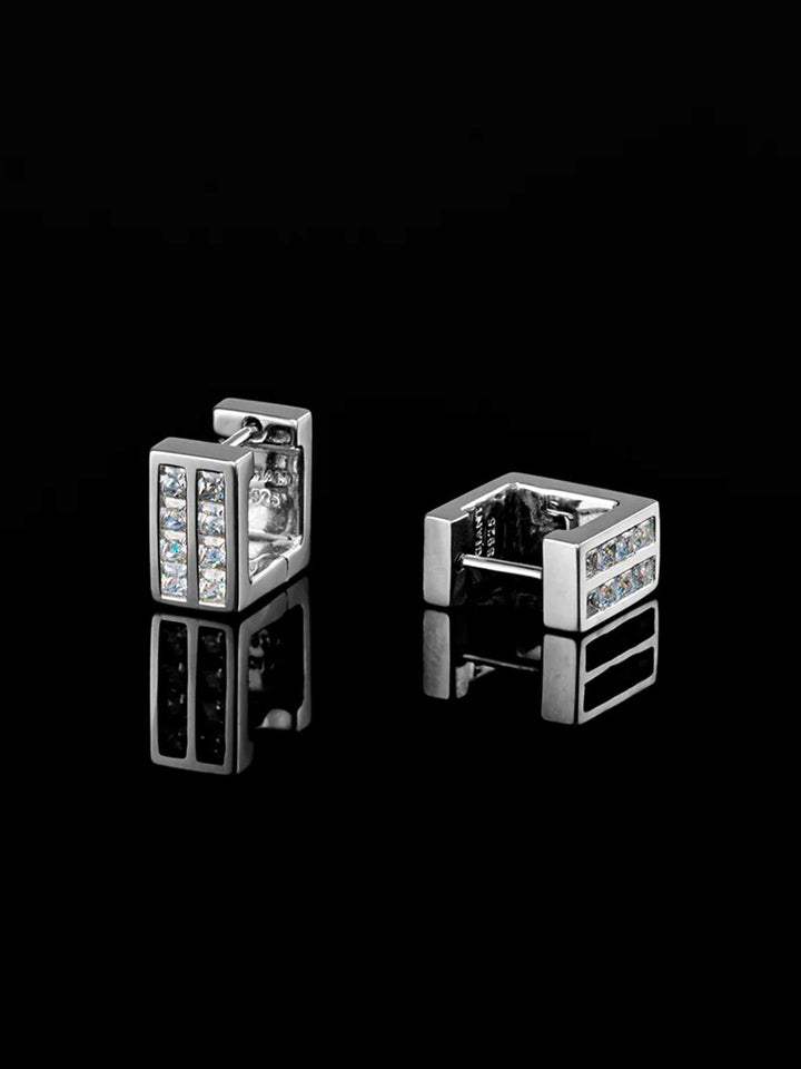 S925 Rectangular Princess Cut Earrings