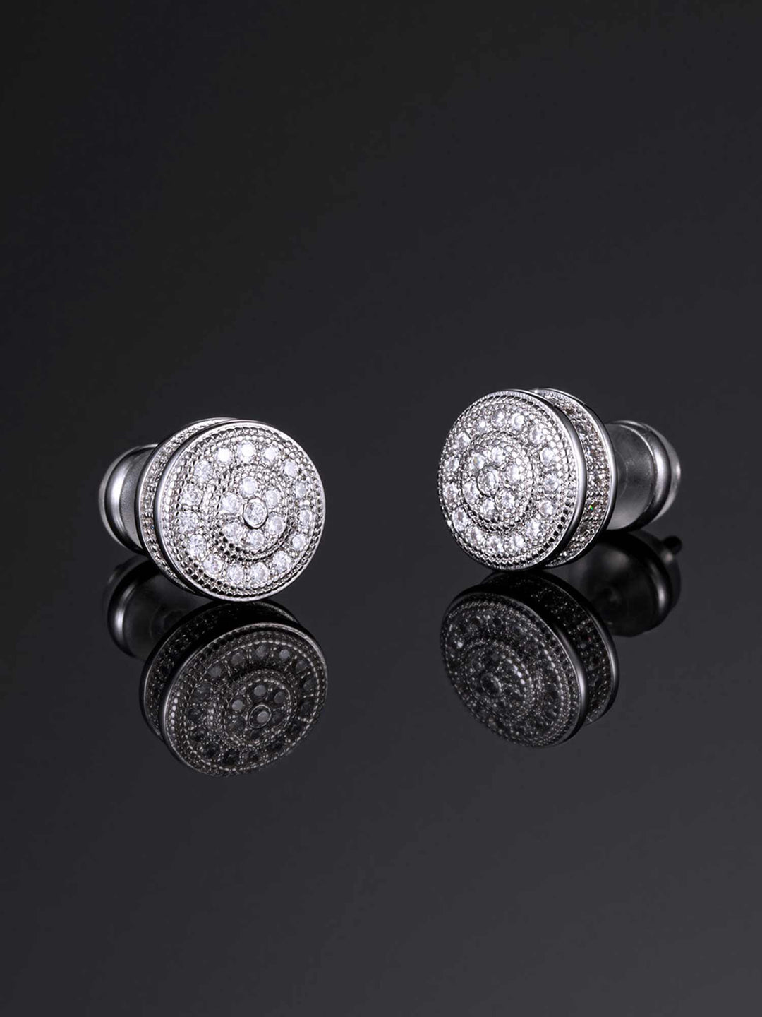 925 Sterling Silver Cluster Iced Earrings