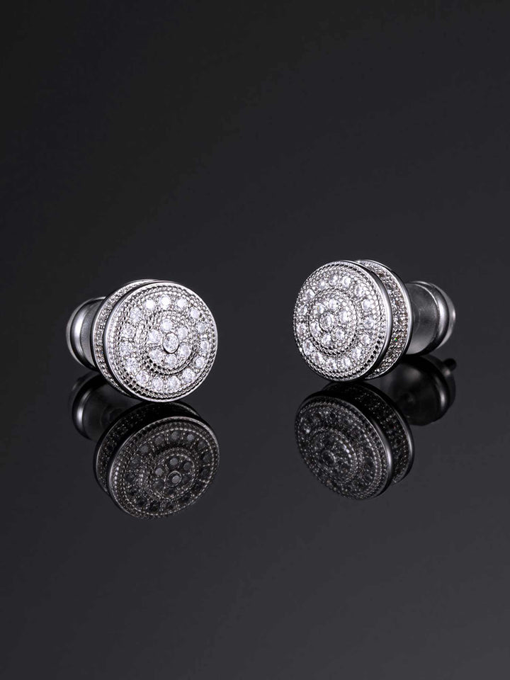 925 Sterling Silver Cluster Iced Earrings