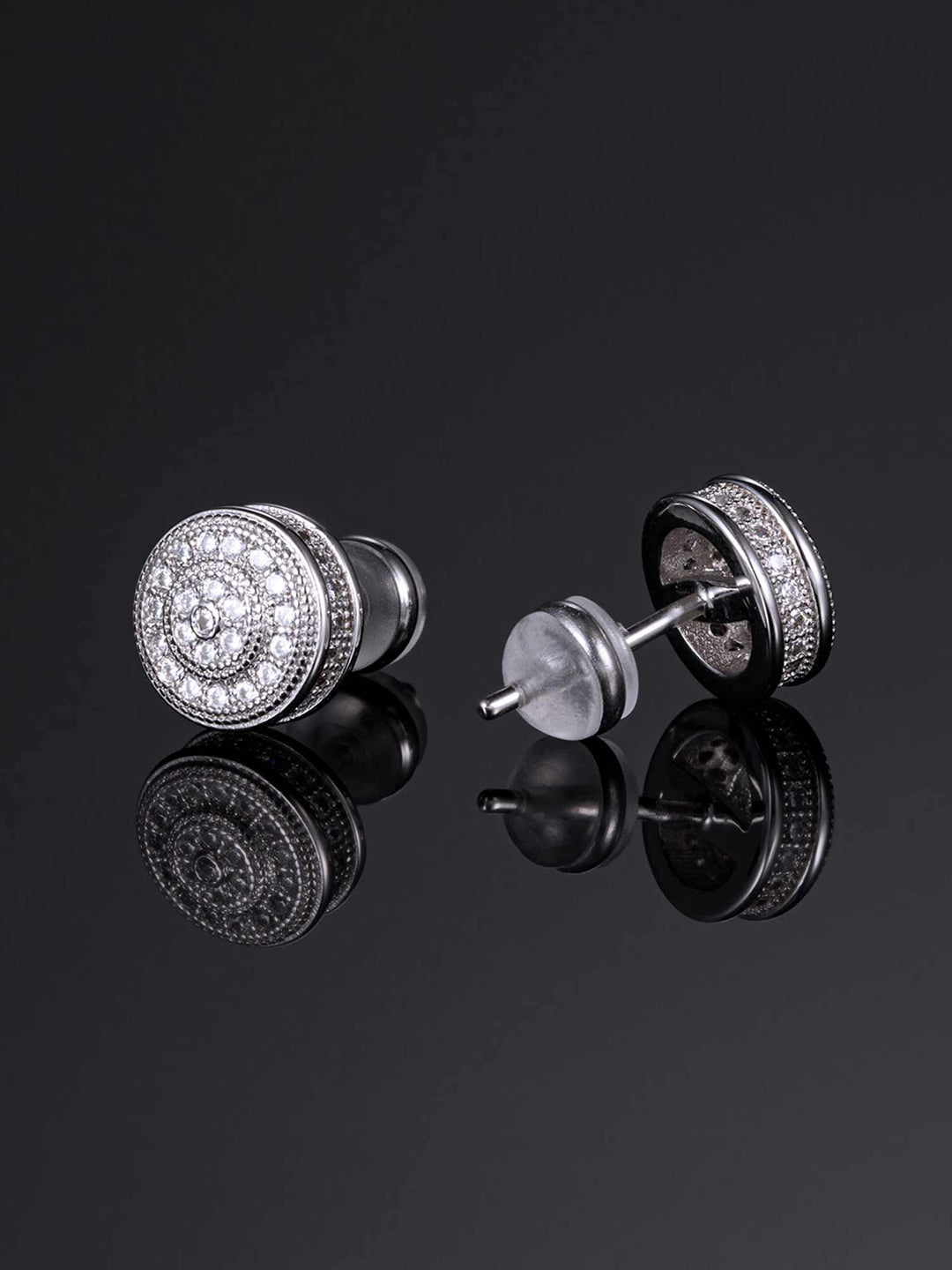 925 Sterling Silver Cluster Iced Earrings