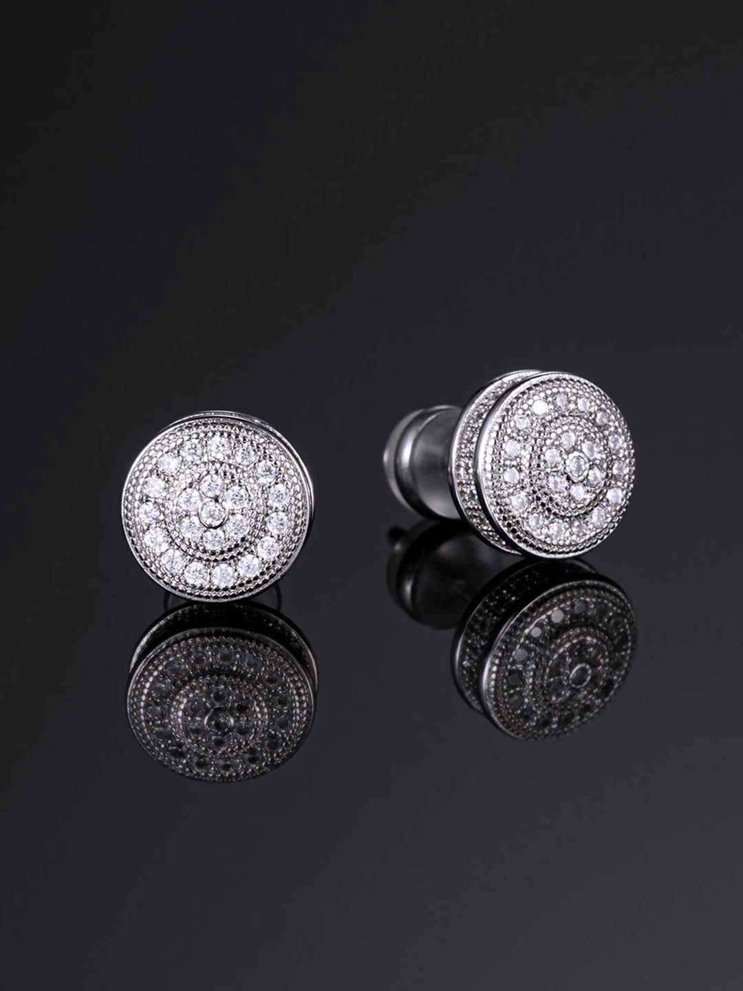 925 Sterling Silver Cluster Iced Earrings