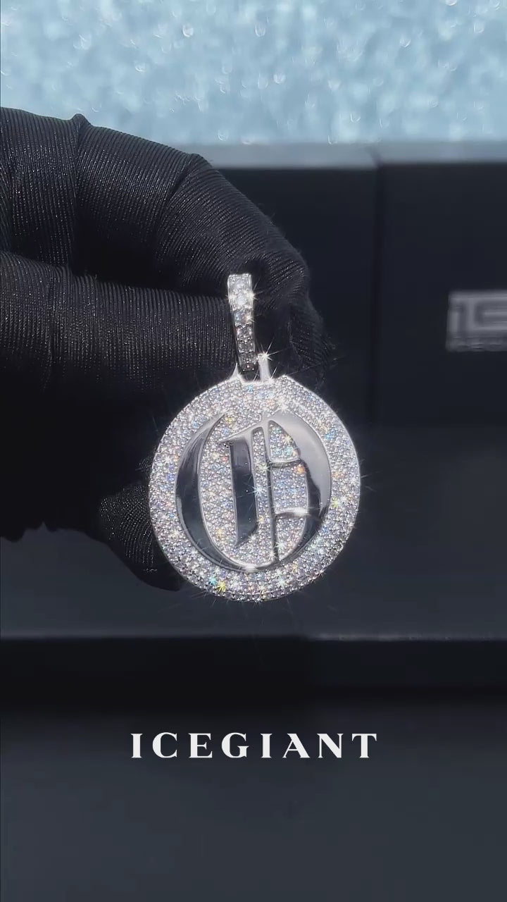 Iced Back Layer O Moissanite Pendant