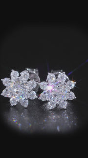 Octagonal Cut Moissanite Petal Shape Earrings