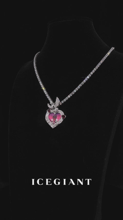 Blooms & Wings Heart Photo Pendant