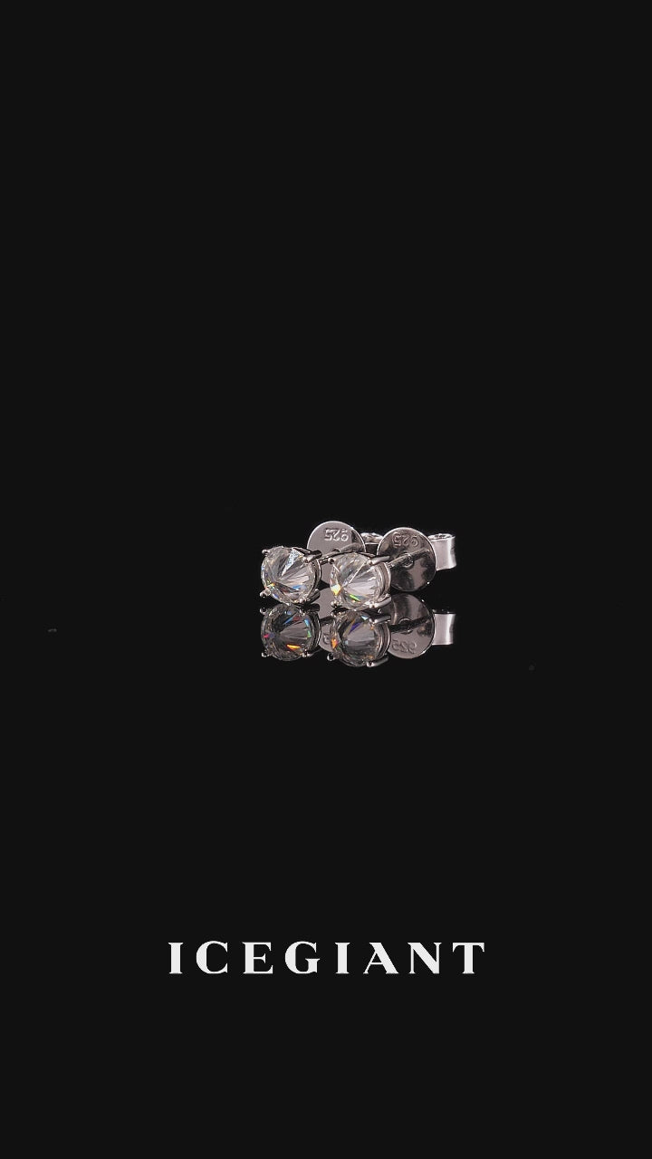 Spiky 1CT Moissanite Reverse Set Round Studs