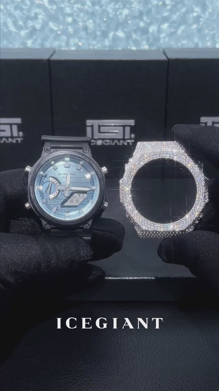 GM GBM 2100 Iced Out Moissanite Bezel