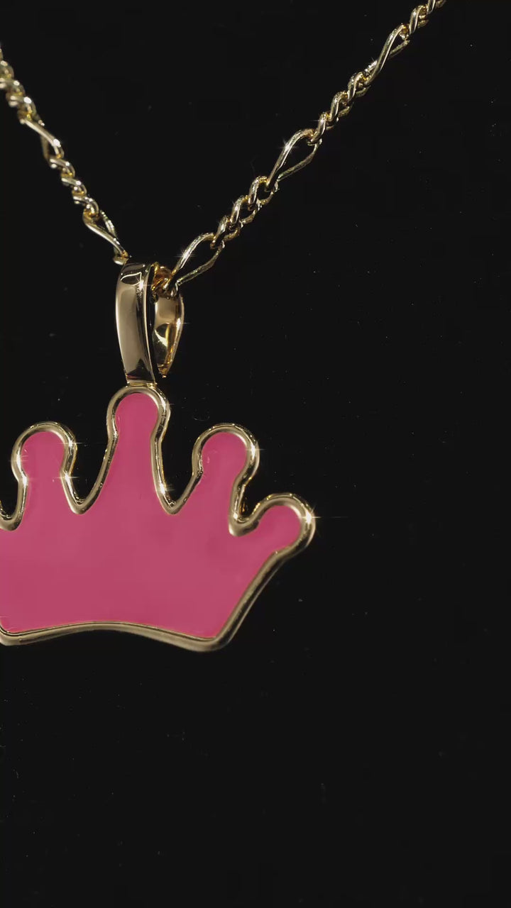 Fluid Enamel Crown Necklace