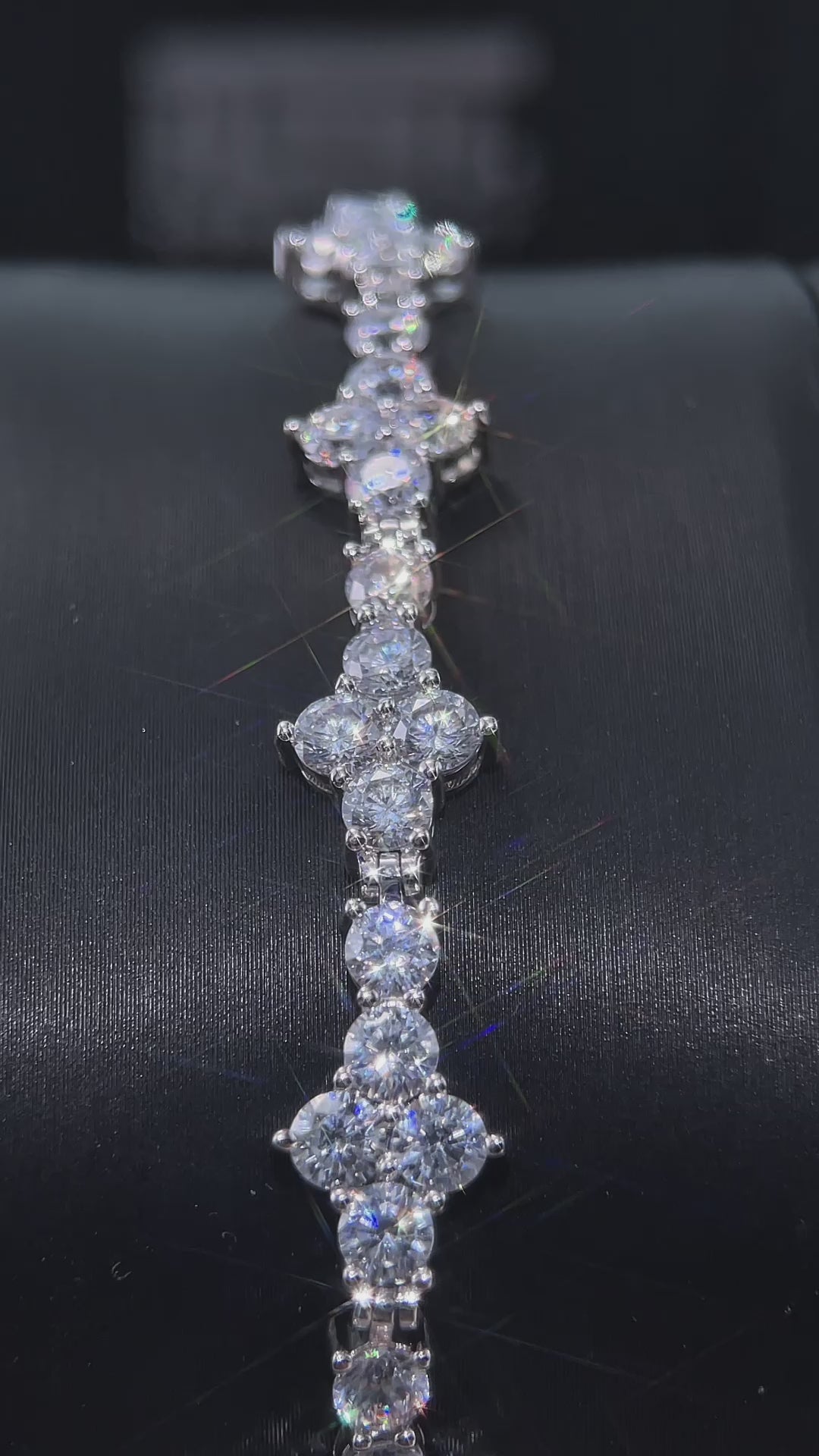 Moissanite Cross Tennis Bracelet - 8mm Sparkling Gemstone Bracelet