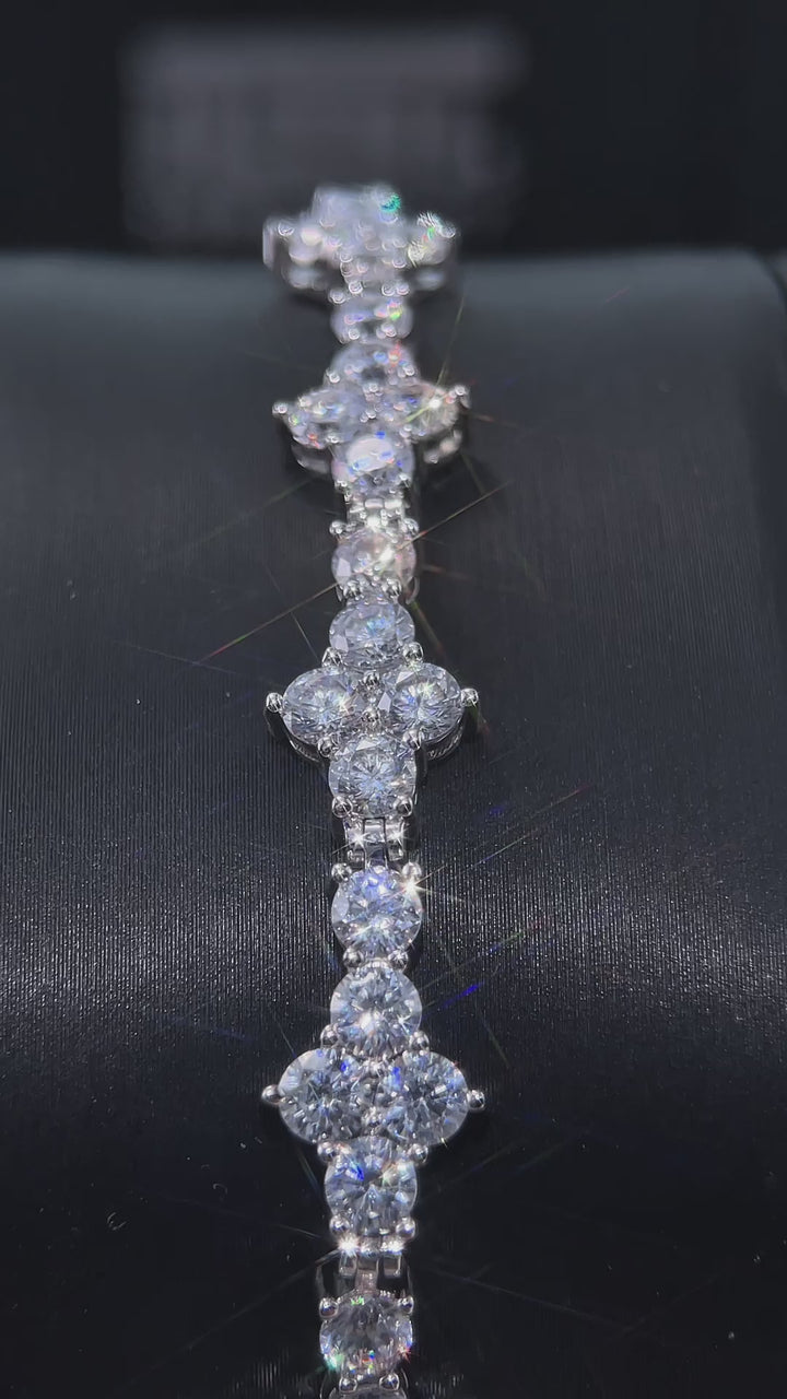 8mm Moissanite Cross Tennis Bracelet