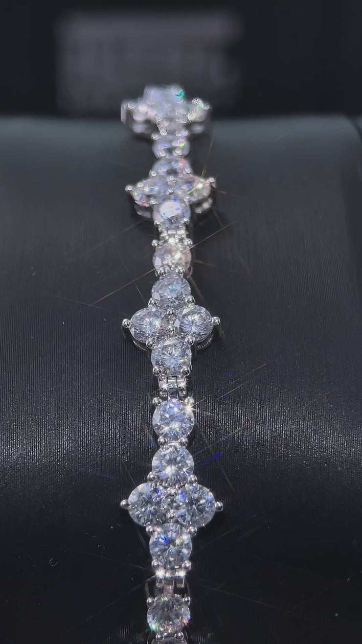 8mm Moissanite Cross Tennis Bracelet