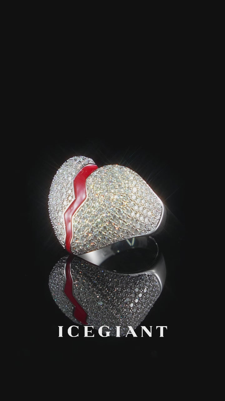 Moissanite Broken Heart Ring