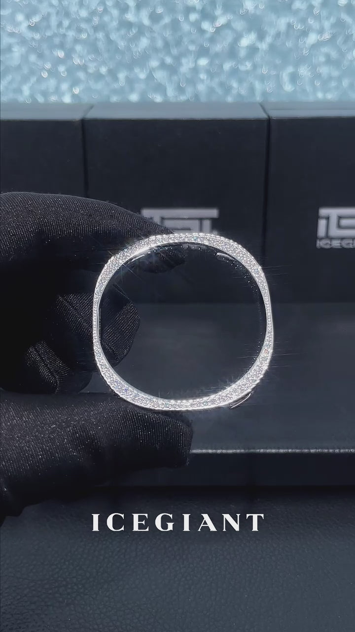 46mm Blue & White Moissanite Bezel Case for Galaxy Watch 8 Classic