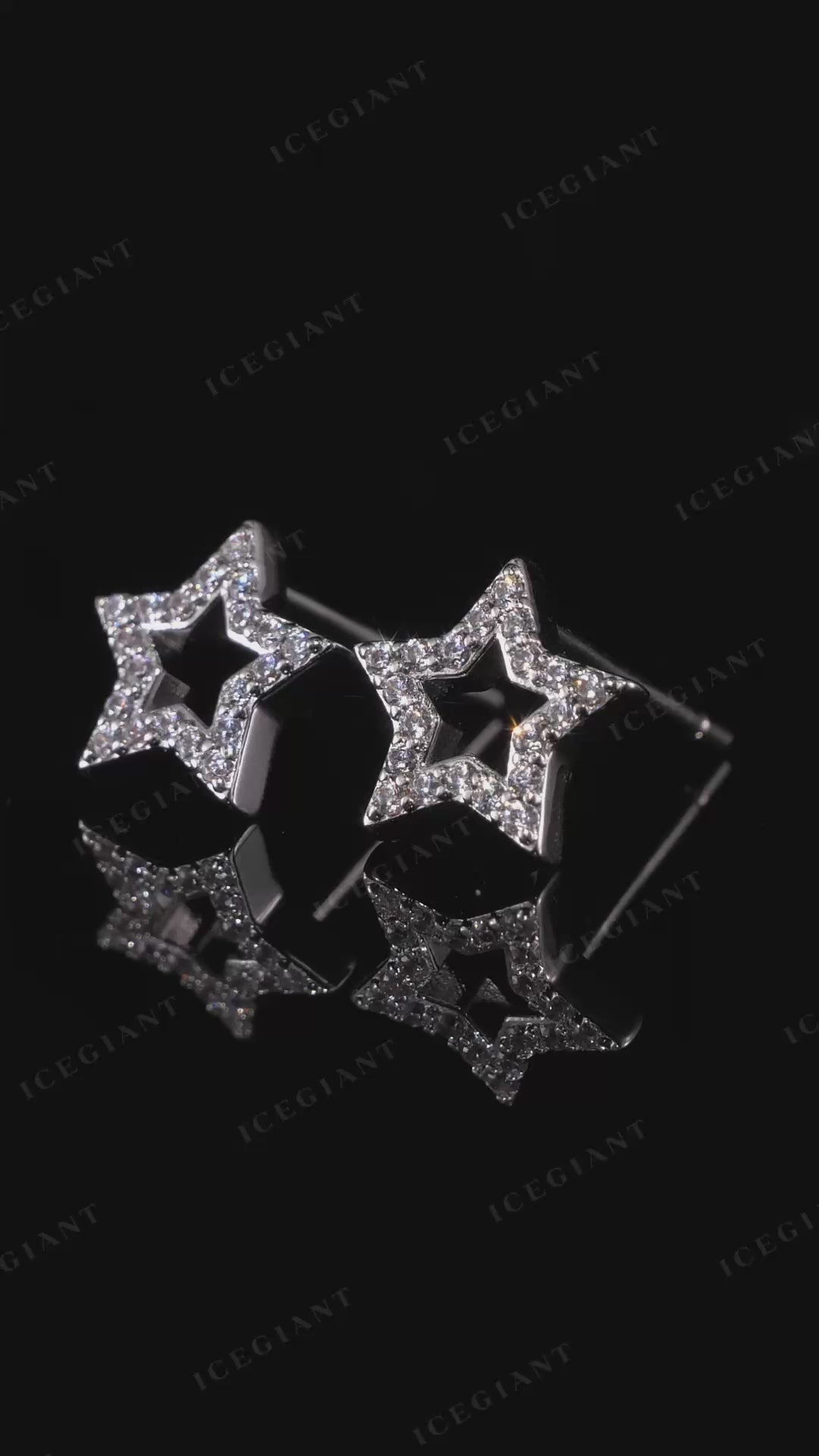 Moissanite Pavé Open Star Stud Earrings