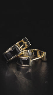 Black Princess Moissanite Single Row Hoop Earrings