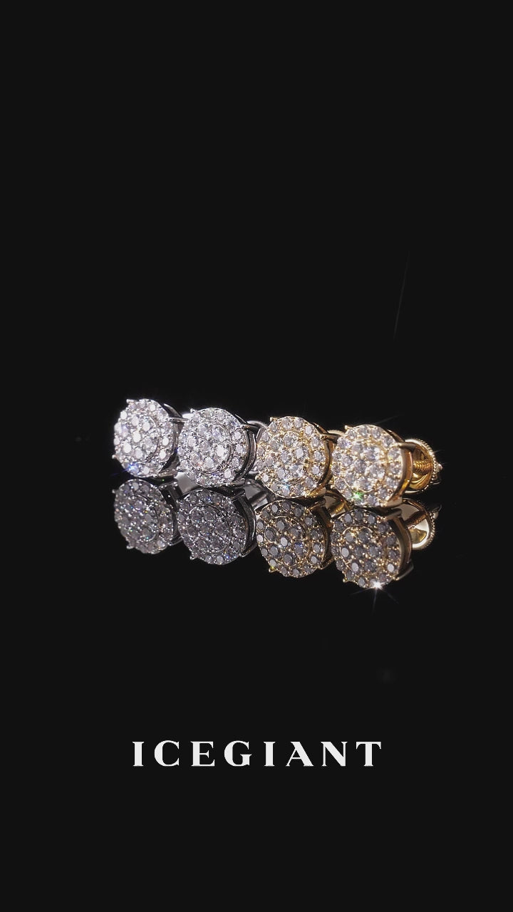 Lab Diamond 7.8mm Round Cluster Halo Studs Earrings