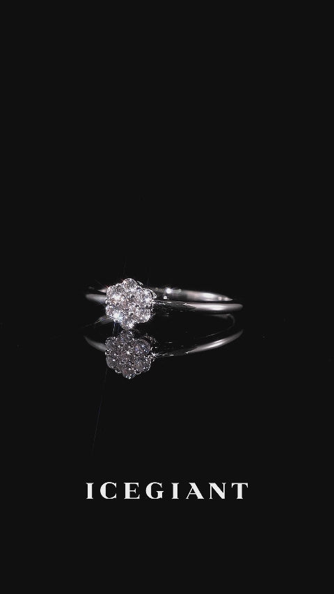 Lab Diamond Cluster Solitaire Ring